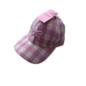 Juicy Couture Bow Gingham Cap Hat Pink
